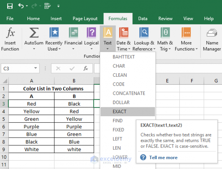 Compare Two Columns In Excel To Find Matches Bezymaple