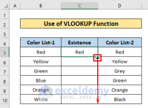 compare two columns in excel formula