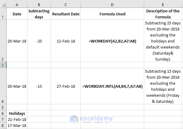 Calculate Number Of Days Weeks Months Years Between Two Dates In Excel