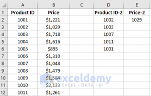 compare two columns in excel and return a third value
