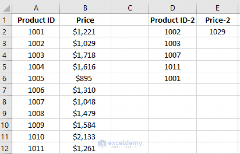 compare two columns in excel and return a third value