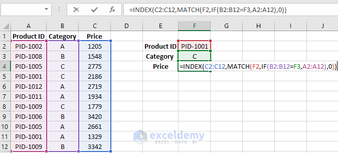 Match Two Columns In Excel And Return A Third 3 Ways ExcelDemy