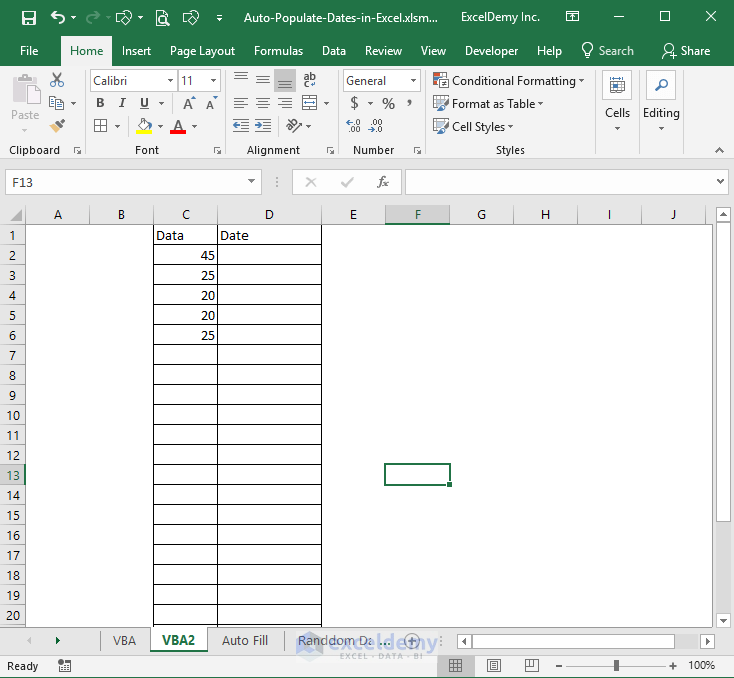 How to auto populate/insert date in Excel when cell is updated