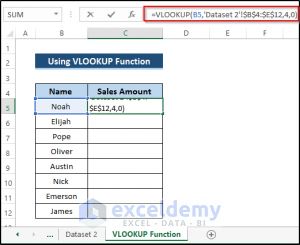 How to Get Data from Another Sheet Based on Cell Value in Excel