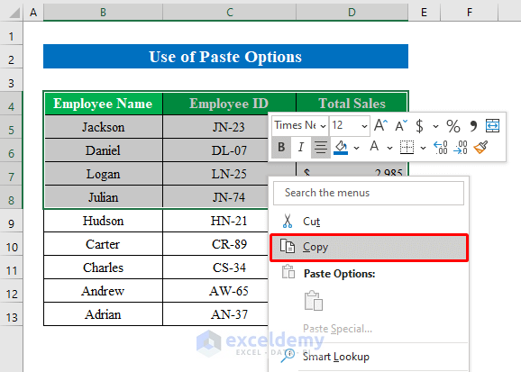  How To Copy And Paste Multiple Cells In Excel 8 Quick Methods 