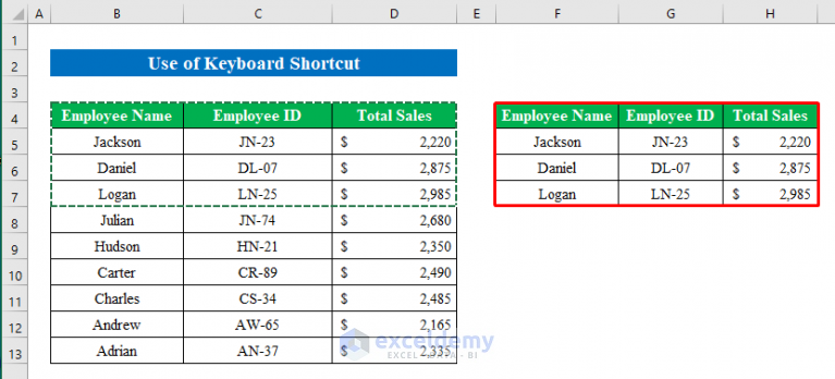 How To Copy And Paste Multiple Cells In Excel (8 Quick Methods)