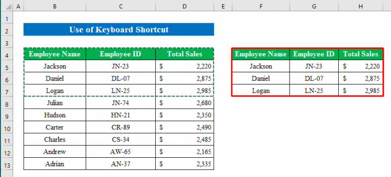 How to Copy and Paste Multiple Cells in Excel (8 Quick Methods)