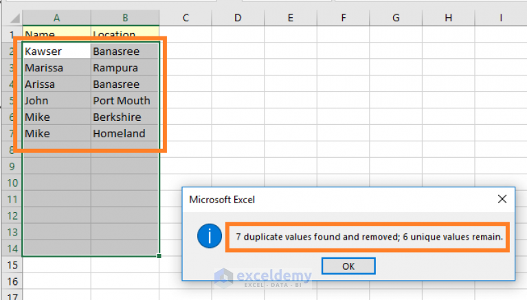 excel remove duplicate rows based on column