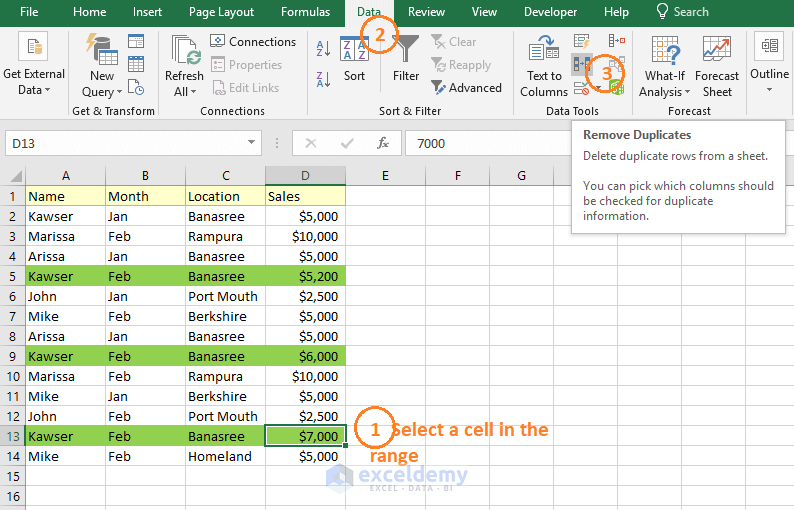 Remove Duplicate Rows Based On Two Columns In Excel 4 Ways 