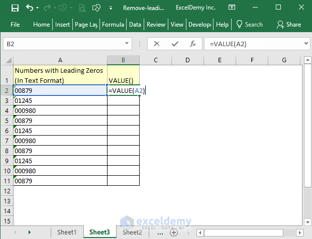 How to Remove Leading Zeros in Excel (7 Easy Ways + VBA)