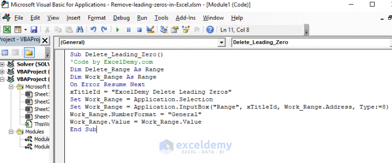 How to Remove Leading Zeros in Excel (7 Easy Ways + VBA)