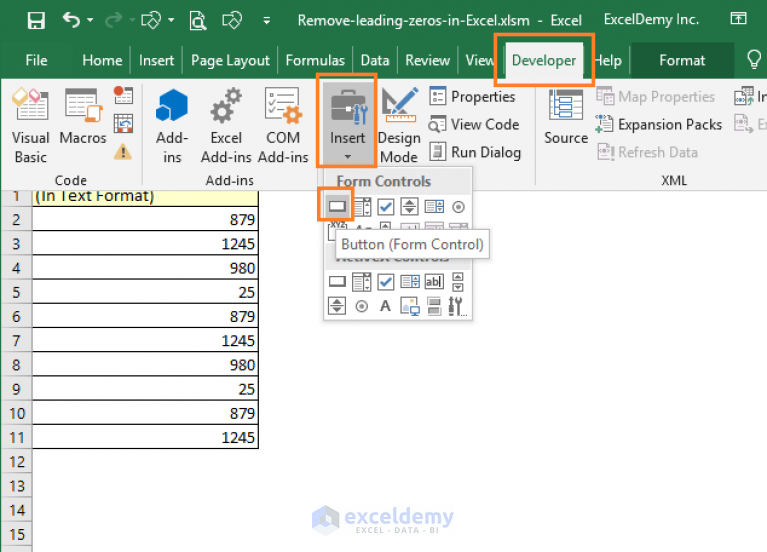 How to Remove Leading Zeros in Excel (7 Easy Ways + VBA)