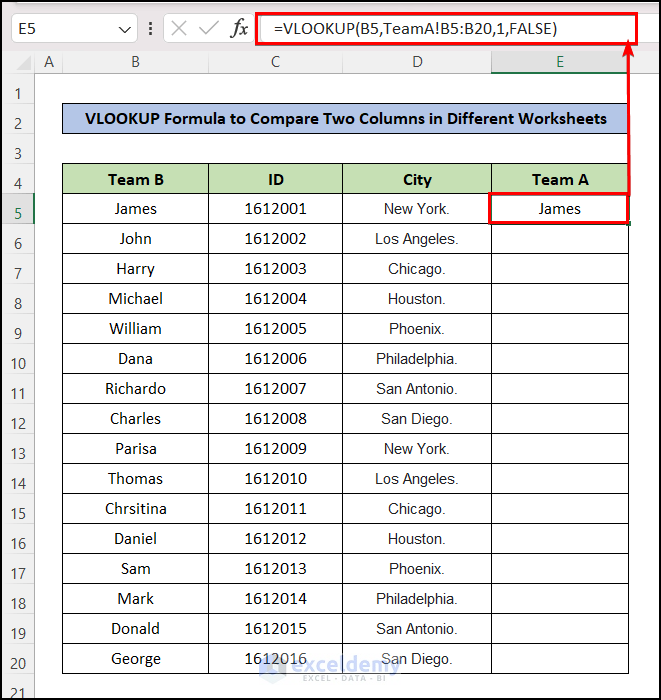 VLOOKUP Formula To Compare Two Columns In Different Excel Sheets 2023 