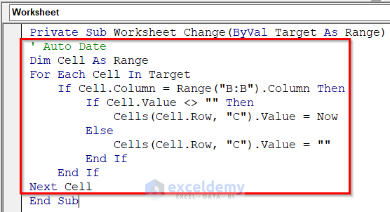 How To Auto Populate Date In Excel When Cell Is Updated