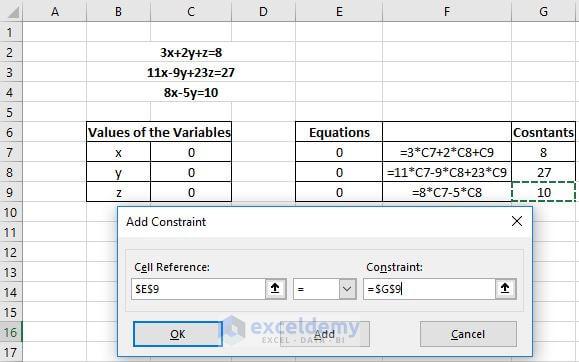 Решение кубического уравнения в excel