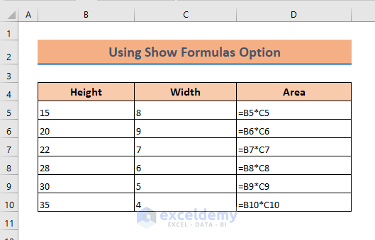 how-to-show-formula-in-cells-instead-of-value-in-excel-7-ways