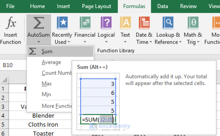 How To Sum Multiple Rows And Columns In Excel Exceldemy 6939