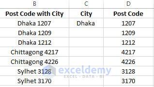 how to separate text and numbers in excel