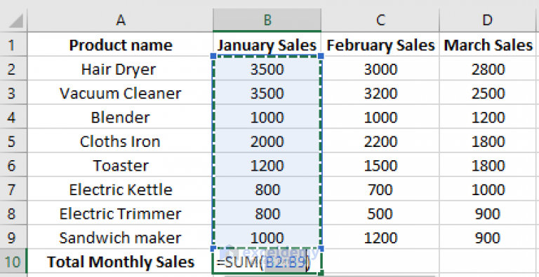 how-to-sum-multiple-rows-and-columns-in-excel-exceldemy