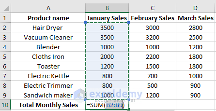 how to sum a column in excel if a text is correct
