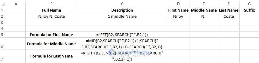 How to Separate Words in Excel Using Formula