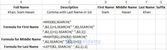 How to Separate Words in Excel Using Formula