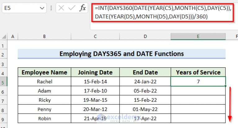 how-to-calculate-years-of-service-in-excel-4-easy-ways