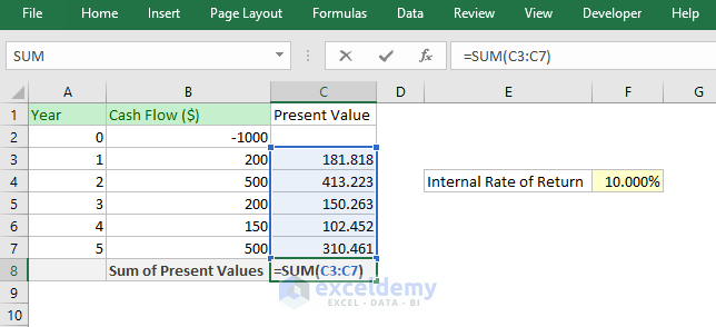 how to use goal seek excel irr real estate