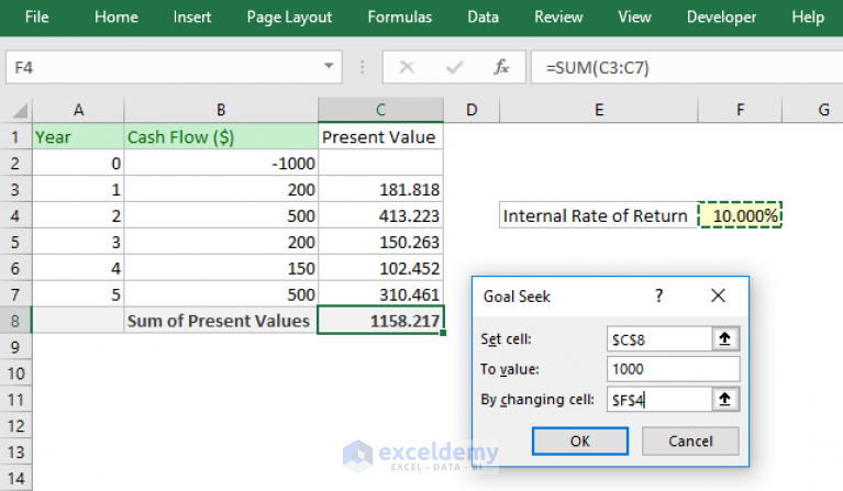 How To Calculate IRR (internal Rate Of Return) In Excel (9 Easy Ways)