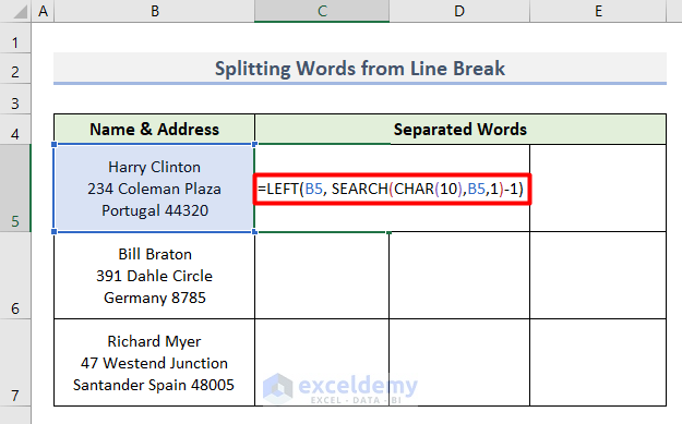 How To Separate Words Using Formula In Excel Exceldemy 2083