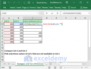 Excel formula to compare two columns and return a value (5 examples)