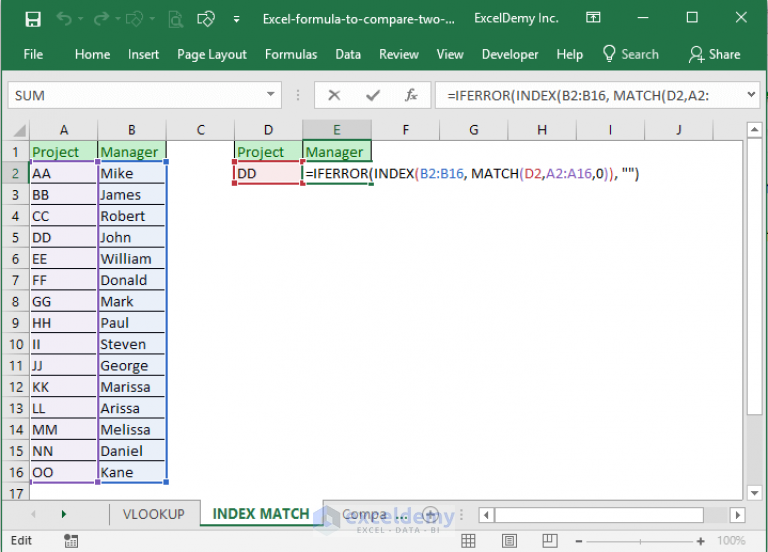 Excel Formula To Compare Two Columns And Return A Value (5 Examples)