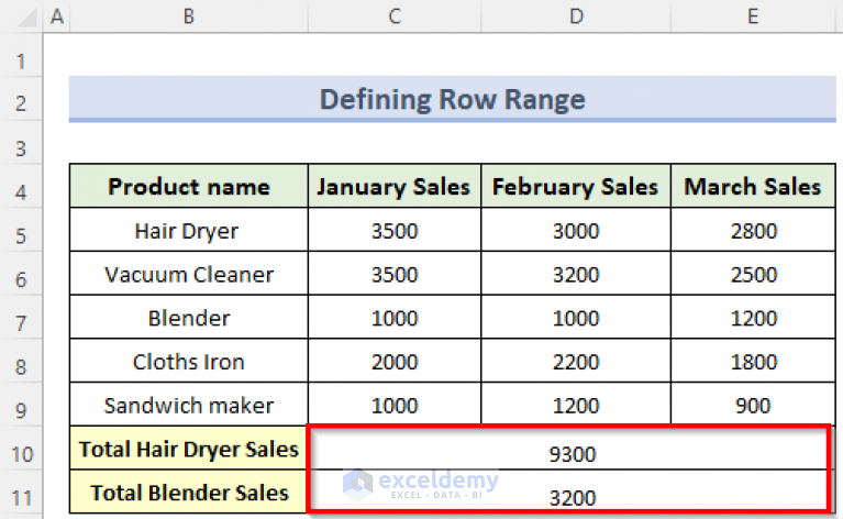 how-to-sum-multiple-rows-and-columns-in-excel-exceldemy