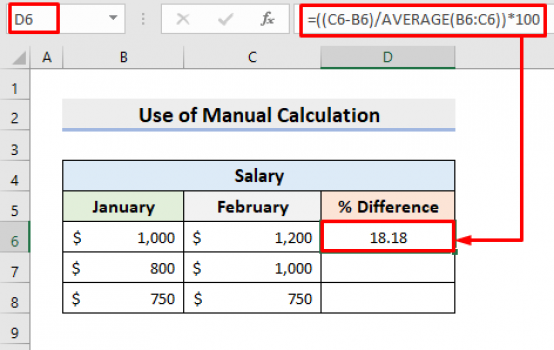 Calculate Percentage Difference Between Two Numbers In Excel