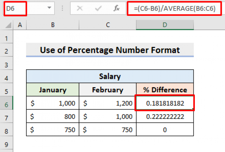 Calculate Percentage Difference Between Two Numbers In Excel