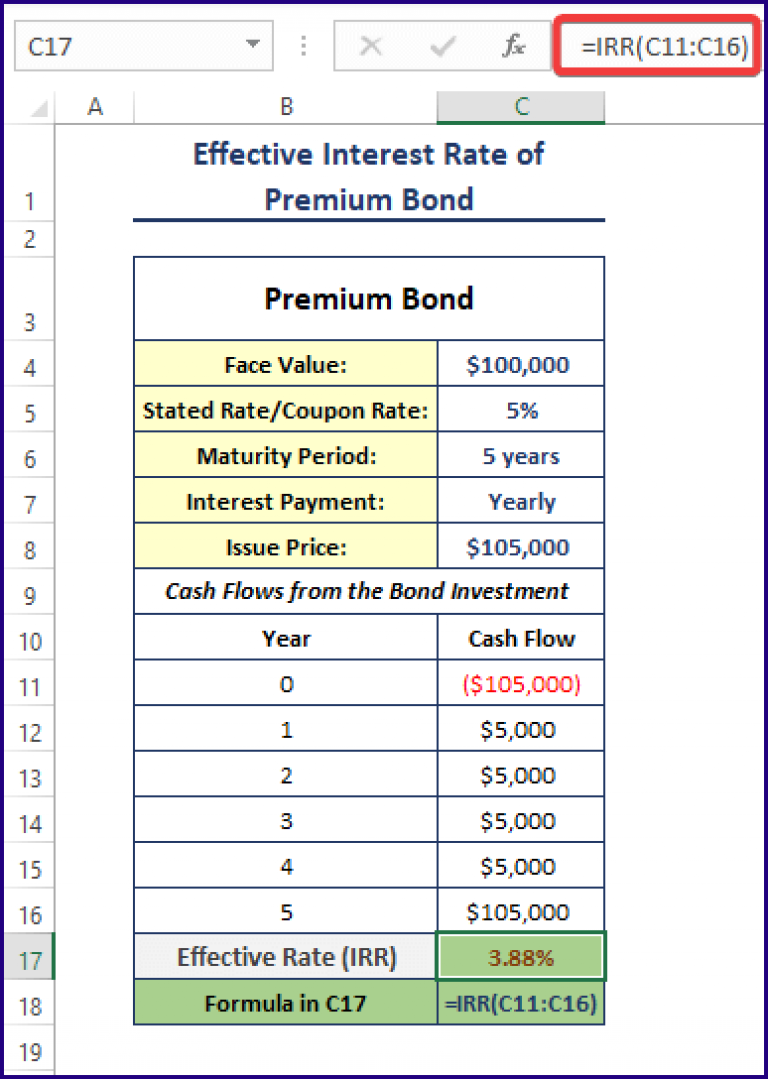 How to Calculate Effective Interest Rate On Bonds Using Excel