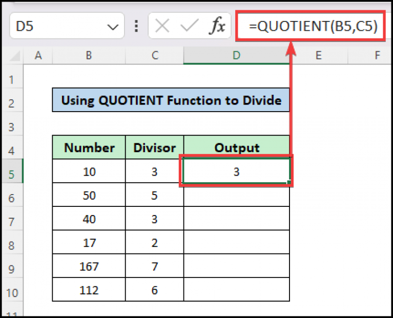 Division Formula in Excel for Multiple Cells (5 Suitable Examples)