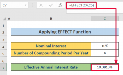 How to Calculate Effective Interest Rate in Excel with Formula