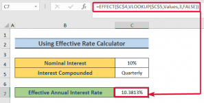 How to Calculate Effective Interest Rate in Excel with Formula