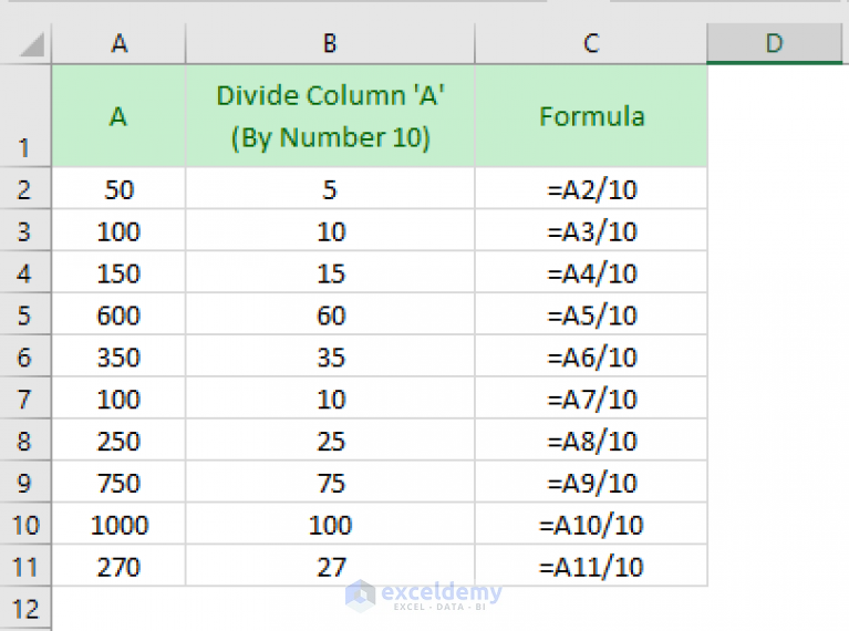 Division Formula In Excel For Multiple Cells Exceldemy 9393