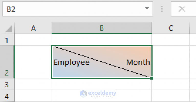 How To Split A Single Cell In Half In Excel Diagonally And Horizontally 3296