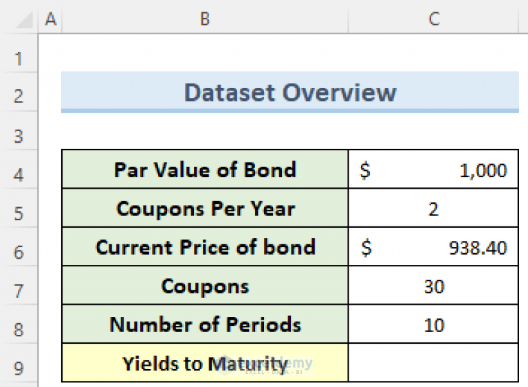 How To Make A Yield To Maturity Calculator In Excel - ExcelDemy