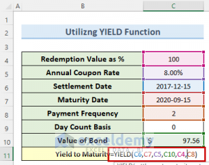 How To Make A Yield To Maturity Calculator In Excel - ExcelDemy