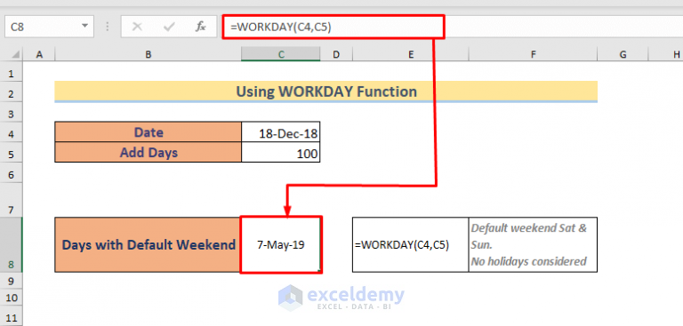 how-to-add-days-to-a-date-in-excel-excluding-weekends-4-ways