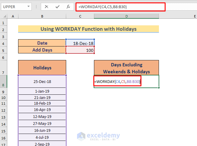  How To Add Days To A Date In Excel Excluding Weekends 4 Ways 