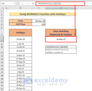 How to Add Days to a Date in Excel Excluding Weekends (4 Ways)