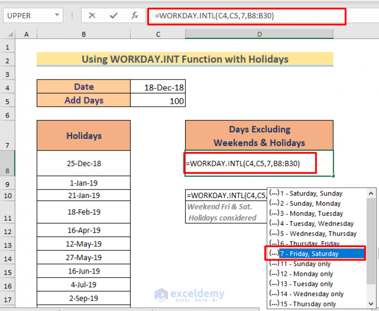 How To Set Weekend In Excel