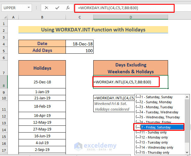 How to Add Days to a Date in Excel Excluding Weekends (4 Ways)