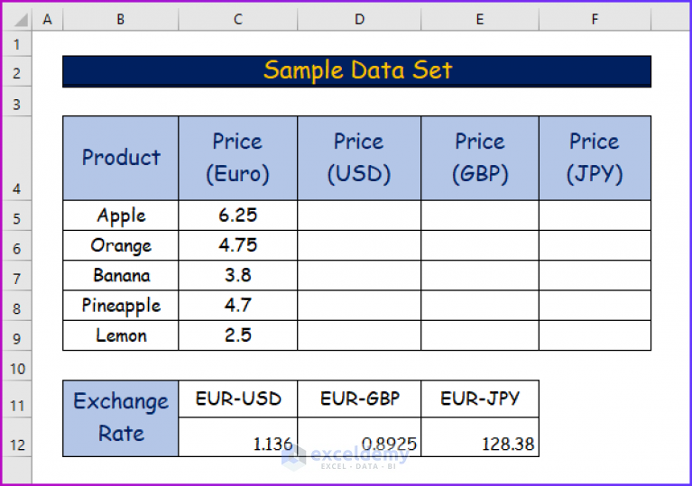 How to Apply Same Formula to Multiple Cells in Excel (7 Ways)