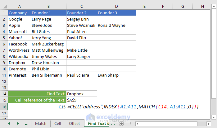 How To Find Text In An Excel Range Return Cell Reference 3 Ways 